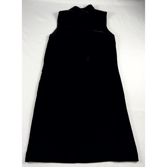 Lafayette 148 New York Black sleeveless velvet size P tie front dress. - Picture 5 of 10